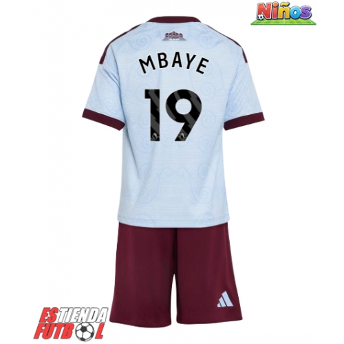 Aston Villa Ibrahim Mbaye #19 Tercera Equipación Niños 2026-27 Manga Corta (+ Pantalones cortos)